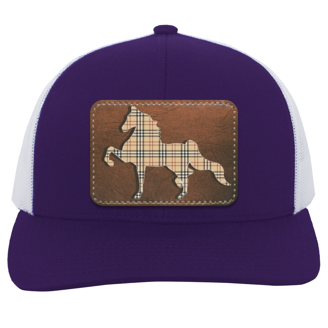 AMERICAN SADDLEBRED LEATHER PATCH (BURBURY) 104C Trucker Snap Back - Patch