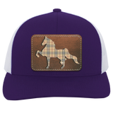 AMERICAN SADDLEBRED LEATHER PATCH (BURBURY) 104C Trucker Snap Back - Patch