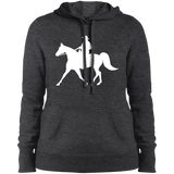 Missouri Fox Trotter WITH MALE RIDER WHITE LST254 Ladies' Pullover Hooded Sweatshirt