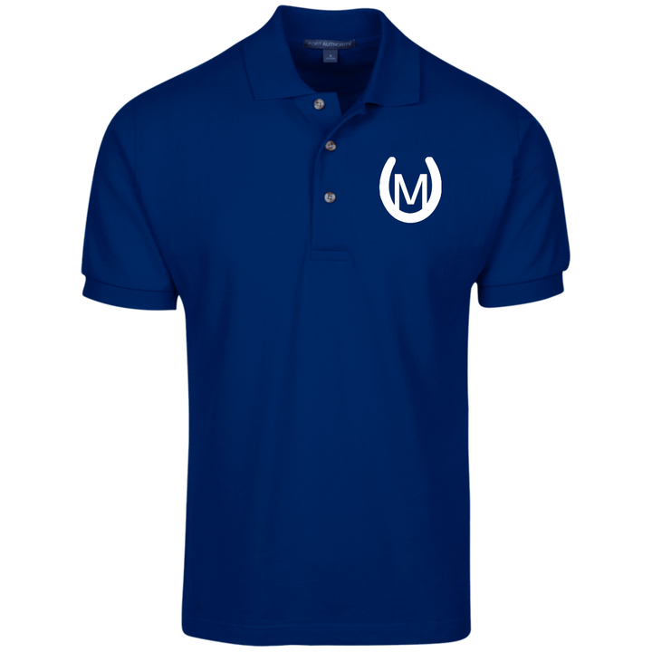 MANES RANCH (white) K420 Cotton Pique Knit Polo