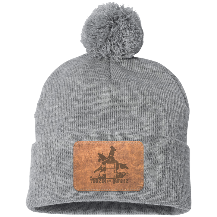 TURNIN AND BURNIN ON LEATHER SP15 Pom Pom Knit Cap - Patch
