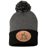 TURNIN AND BURNIN ON LEATHER SP15 Pom Pom Knit Cap - Patch
