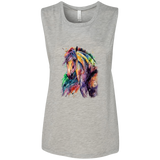 EQUINE ABSTRACT 1 4HORSE B8803 Ladies' Flowy Muscle Tank