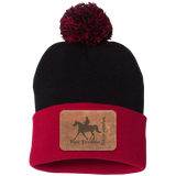 MISSOURI FOX TROTTER ON LEATHER SP15 Pom Pom Knit Cap - Patch
