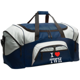 I LOVE TWH WHITE BG99 Colorblock Sport Duffel