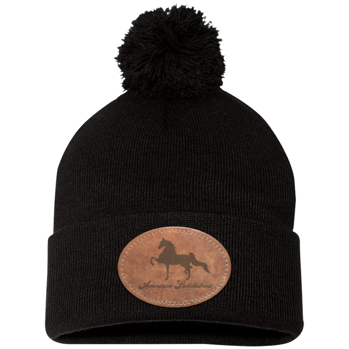 AMERICAN SADDLEBRED ON LEATHER SP15 Pom Pom Knit Cap - Patch