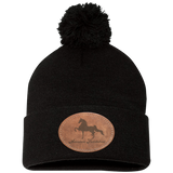 AMERICAN SADDLEBRED ON LEATHER SP15 Pom Pom Knit Cap - Patch