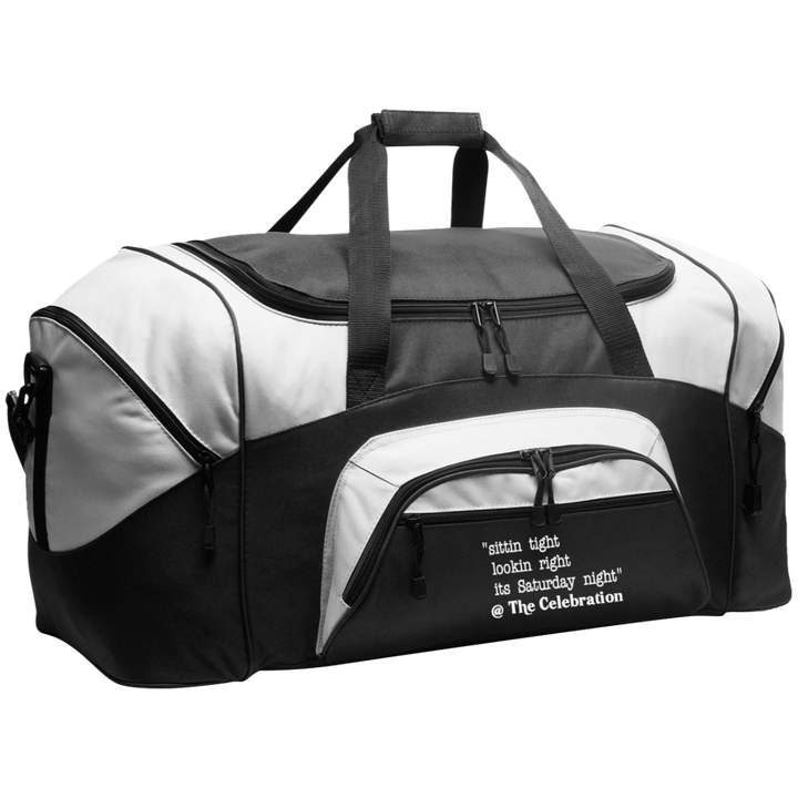SITTIN TIGHT LOOKIN RIGHT (WHT) BG99 Colorblock Sport Duffel