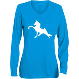 Tennessee Walking Horse Performance (WHITE) 1788 Ladies' Moisture-Wicking Long Sleeve V-Neck Tee