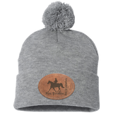 MISSOURI FOX TROTTER ON LEATHER SP15 Pom Pom Knit Cap - Patch