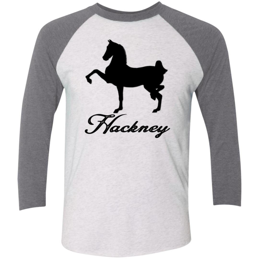 HACKNEY DESIGN 1 (black) 4HORSE NL6051 Tri-Blend 3/4 Sleeve Raglan T-Shirt