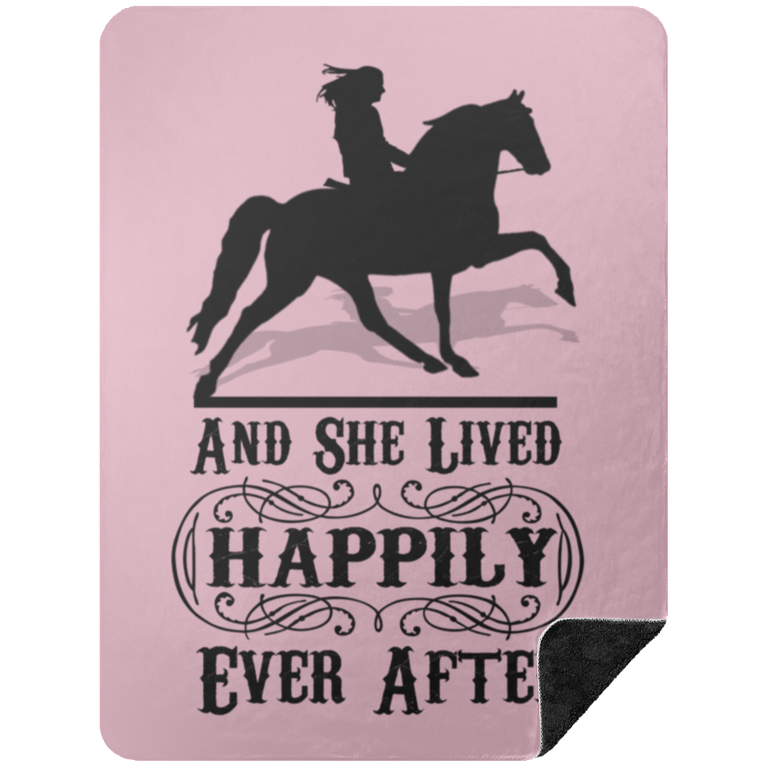 SHE LIVED HAPPILY EVER AFTER BLANKET TWH PLEASURE BSHL Premium Black Sherpa Blanket 60x80