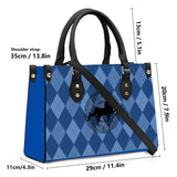 SADDLEBRED AZTEC  BLUE ARGYLE Luxury Women PU Tote Bag - Black
