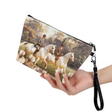 Vintage Grey Horses Magnolia  Sling Cosmetic Bag