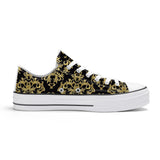 NASHVILLE BRAND BLACK DAMASK Classic Low Top Canvas Shoes - White