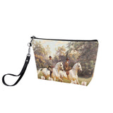 Vintage Grey Horses Magnolia  Sling Cosmetic Bag