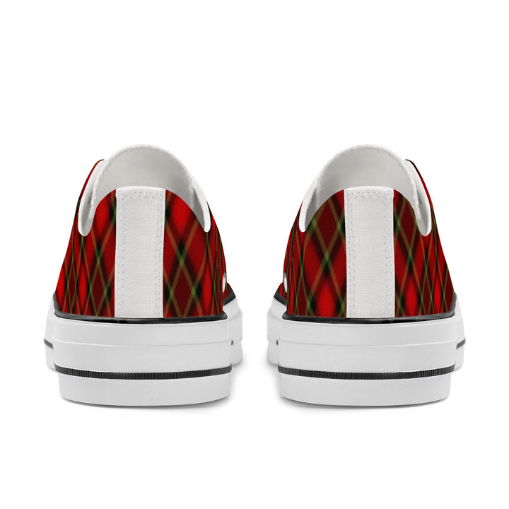 NASHVILLE BRAND RED PLAID Classic Low Top Canvas Shoes