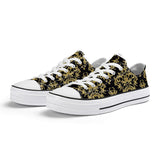 NASHVILLE BRAND BLACK DAMASK Classic Low Top Canvas Shoes - White