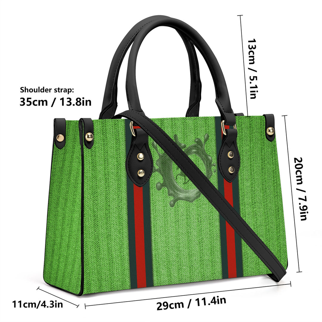 Tennessee Walking Horse Pleasure Green Ribbed Luxury Women PU Tote Bag - Black