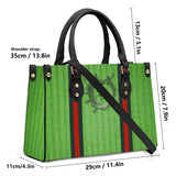 Tennessee Walking Horse Pleasure Green Ribbed Luxury Women PU Tote Bag - Black