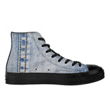 NASHVILLE BRAND BLUE JEAN FADE High Top Canvas Shoes - Black