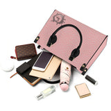 SADDLEBRED NATURAL PINK Luxury Women PU Tote Bag - Black Piping