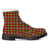NASHVILLE BRAND RED TARTAN Faux Fur Synthetic Leather Boot