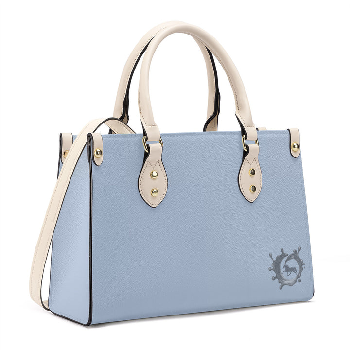 TENNESSEE WALKING HORSE PLEASURE SHELL BLUE Luxury Women PU Tote Bag - White