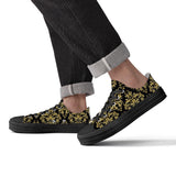 NASHVILLE BRAND BLACK DAMASK Unisex Classic Low Top Canvas Shoes - Black