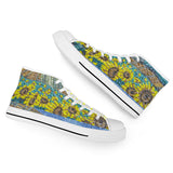 NASHVILLE BRAND SUNFLOWER ART High-Top Canvas Shoes