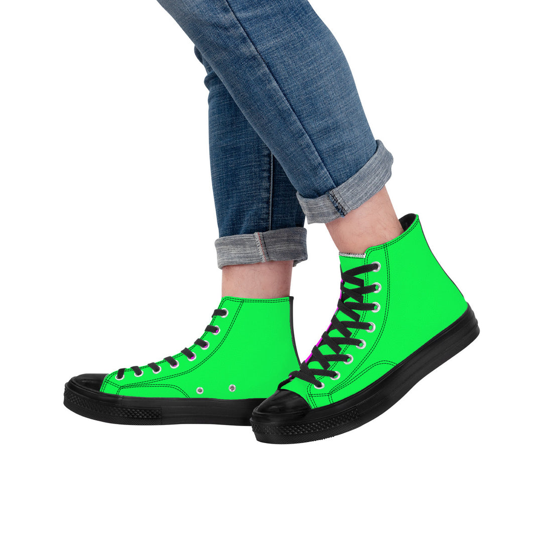 NASHVILLE BRAND NEON CONFUSED High Top Canvas Shoes - Black