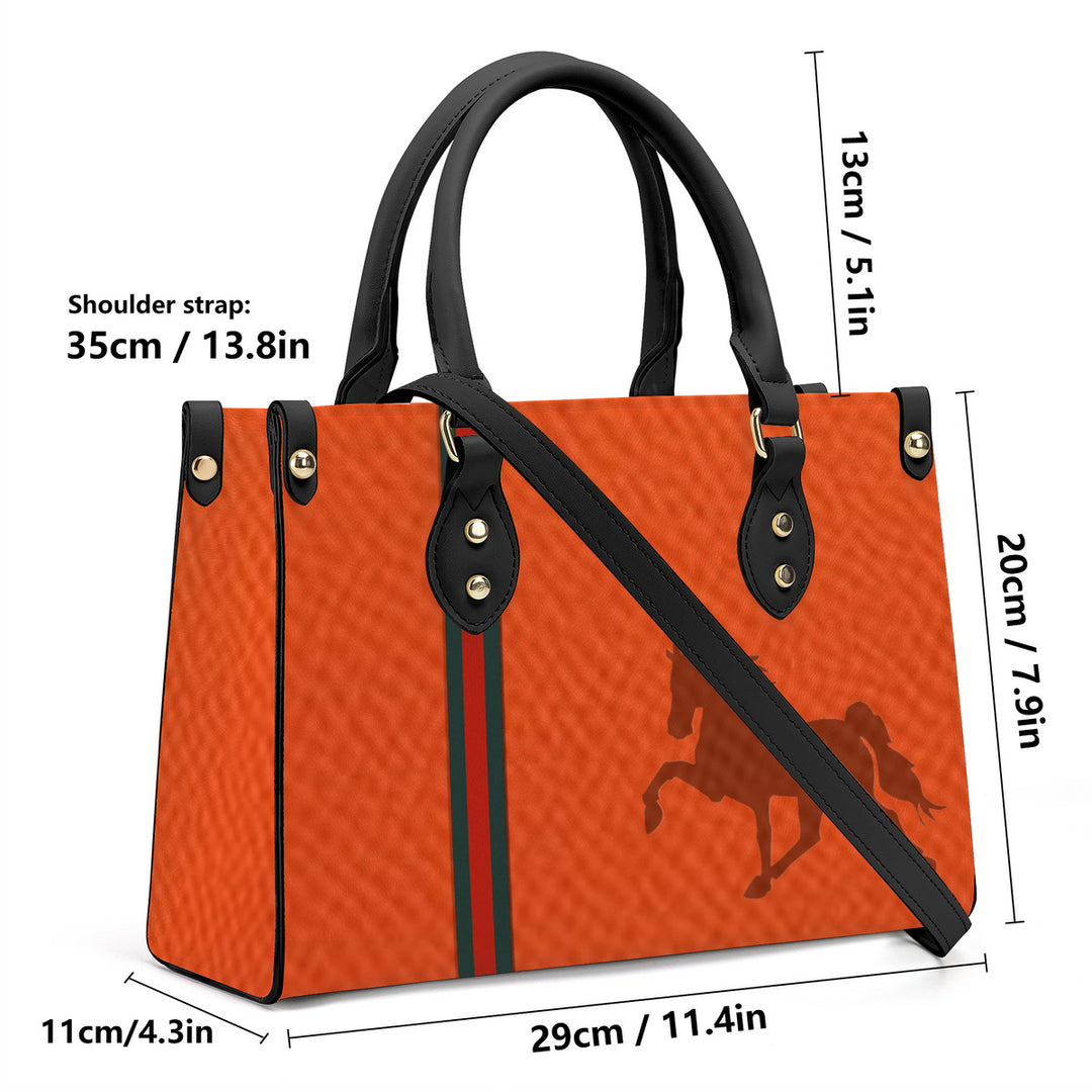 Tennessee Walking Horse Rio Orange Luxury Women PU Tote Bag - Black