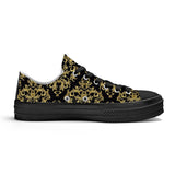 NASHVILLE BRAND BLACK DAMASK Unisex Classic Low Top Canvas Shoes - Black