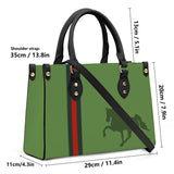 Tennessee Walking Horse Green JMD Luxury Women PU Tote Bag - Black