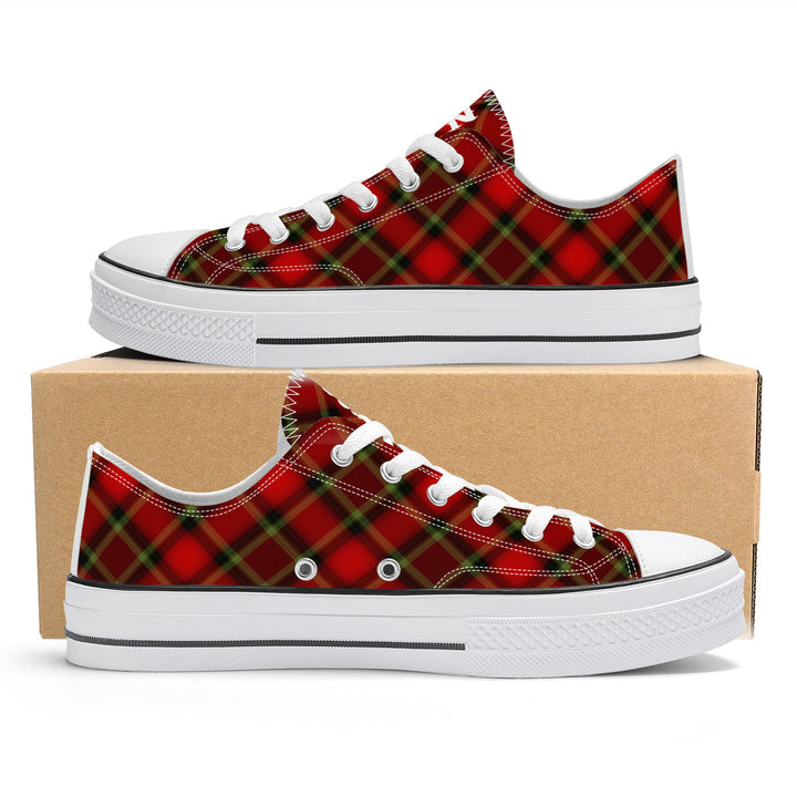 NASHVILLE BRAND RED PLAID Classic Low Top Canvas Shoes
