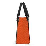 SADDLEBRED RIO ORANGE CHECK Luxury Women PU Tote Bag - Black