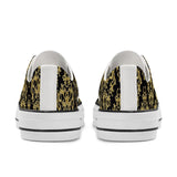 NASHVILLE BRAND BLACK DAMASK Classic Low Top Canvas Shoes - White