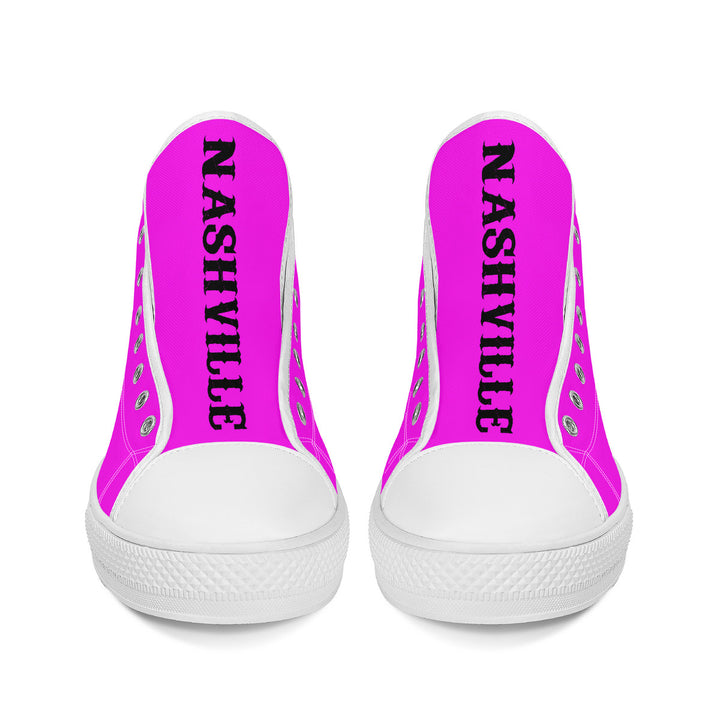 NASHVILLE BRAND NEON PINK High-Top Canvas Shoes
