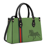 Tennessee Walking Horse Green JMD Luxury Women PU Tote Bag - Black