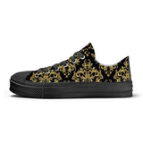 NASHVILLE BRAND BLACK DAMASK Unisex Classic Low Top Canvas Shoes - Black