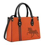 Tennessee Walking Horse Rio Orange Luxury Women PU Tote Bag - Black
