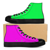 NASHVILLE BRAND NEON CONFUSED High Top Canvas Shoes - Black