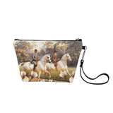 Vintage Grey Horses Magnolia  Sling Cosmetic Bag