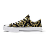 NASHVILLE BRAND BLACK DAMASK Classic Low Top Canvas Shoes - White