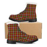 NASHVILLE BRAND RED TARTAN Faux Fur Synthetic Leather Boot