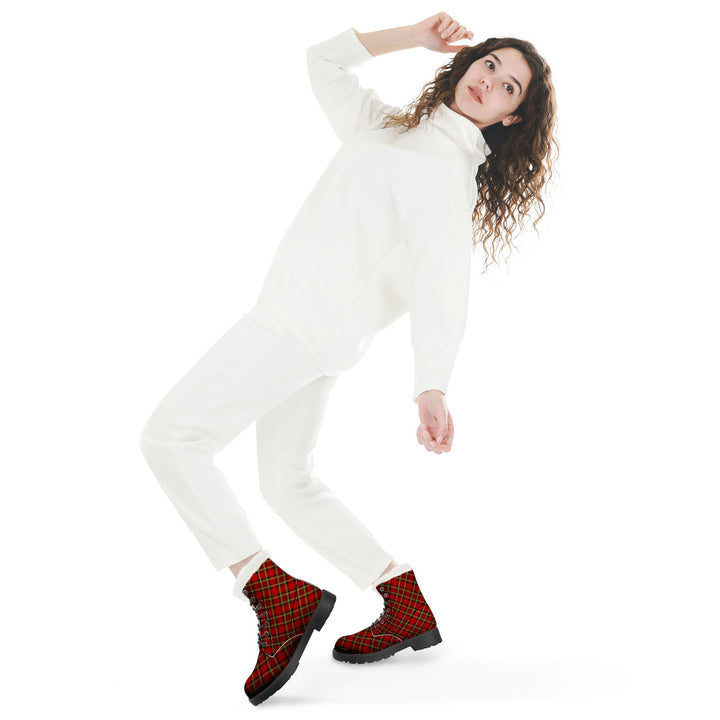 NASHVILLE RED TARTAN Faux Fur Synthetic Leather Boot