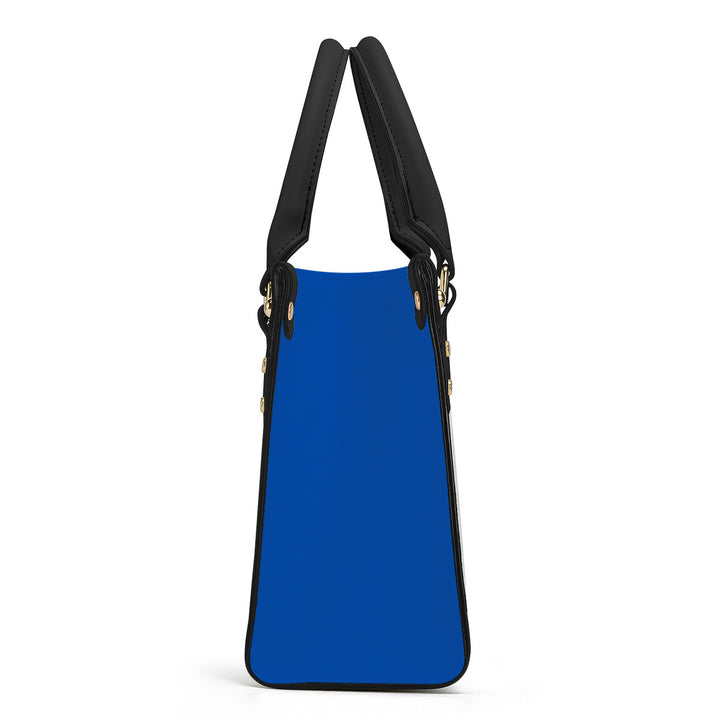 SADDLEBRED AZTEC  BLUE ARGYLE Luxury Women PU Tote Bag - Black