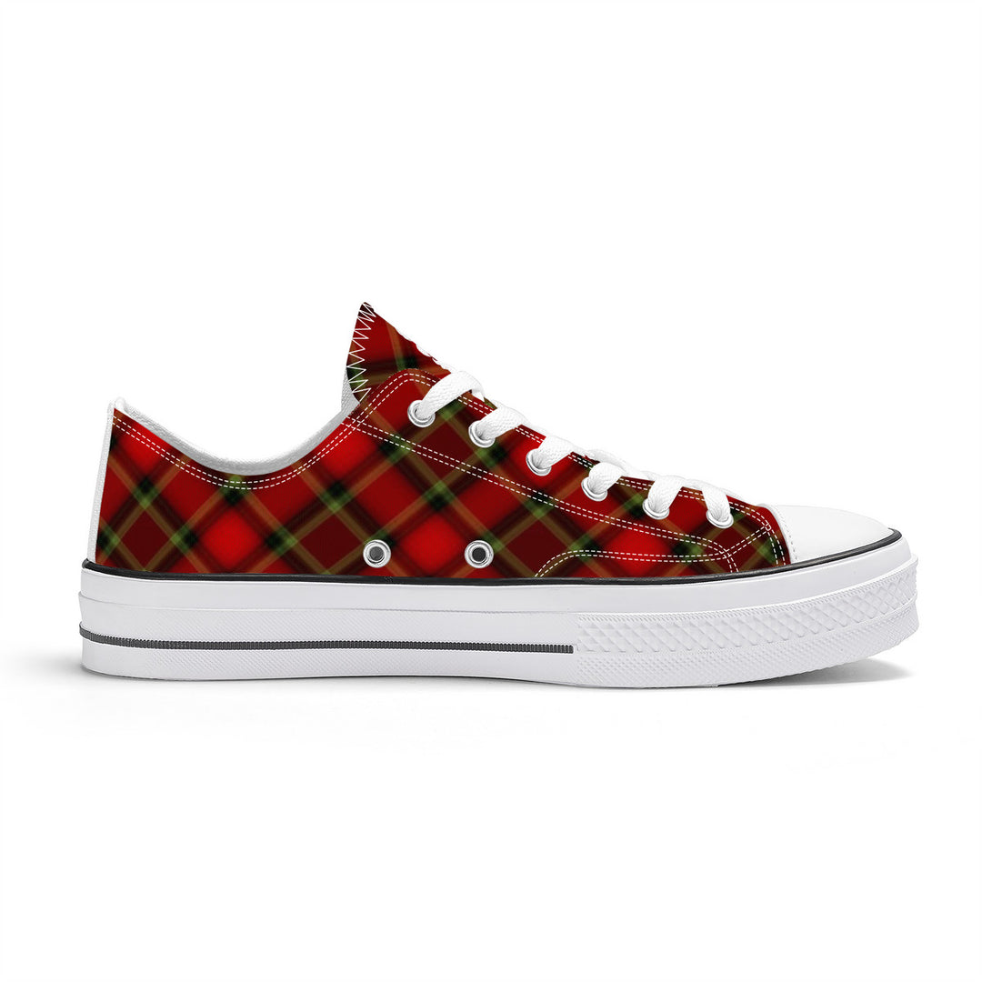 NASHVILLE BRAND RED PLAID Classic Low Top Canvas Shoes