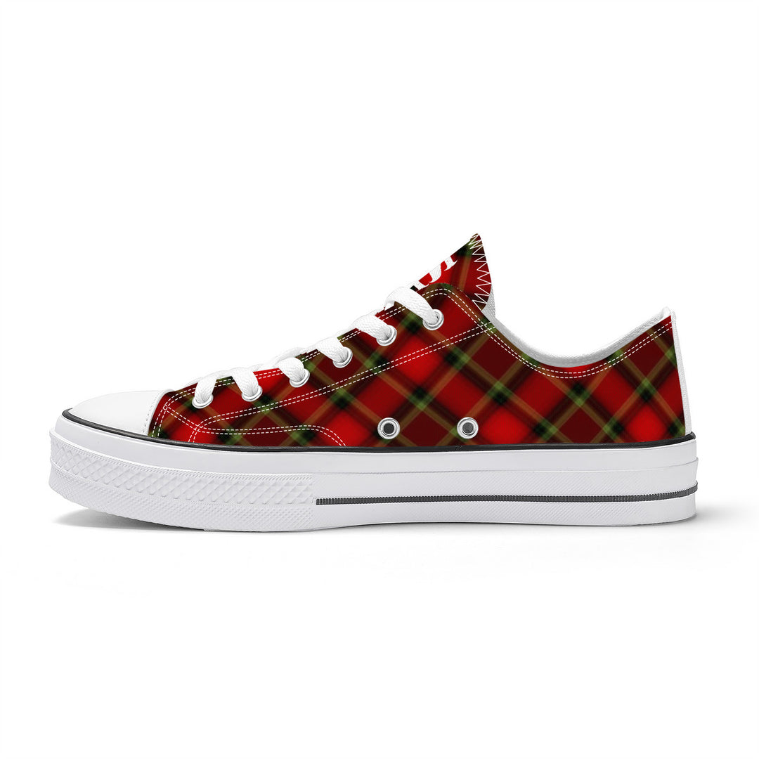 NASHVILLE BRAND RED PLAID Classic Low Top Canvas Shoes