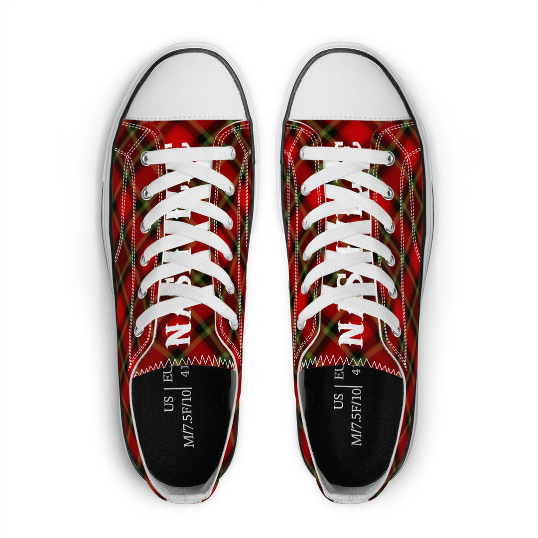 NASHVILLE BRAND RED PLAID Classic Low Top Canvas Shoes